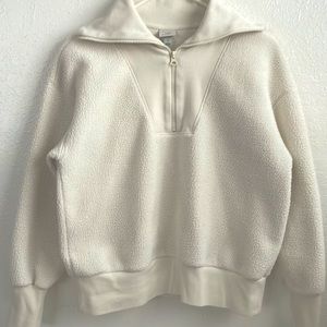 target/a new day fleece quarter zip off white sweatshirt